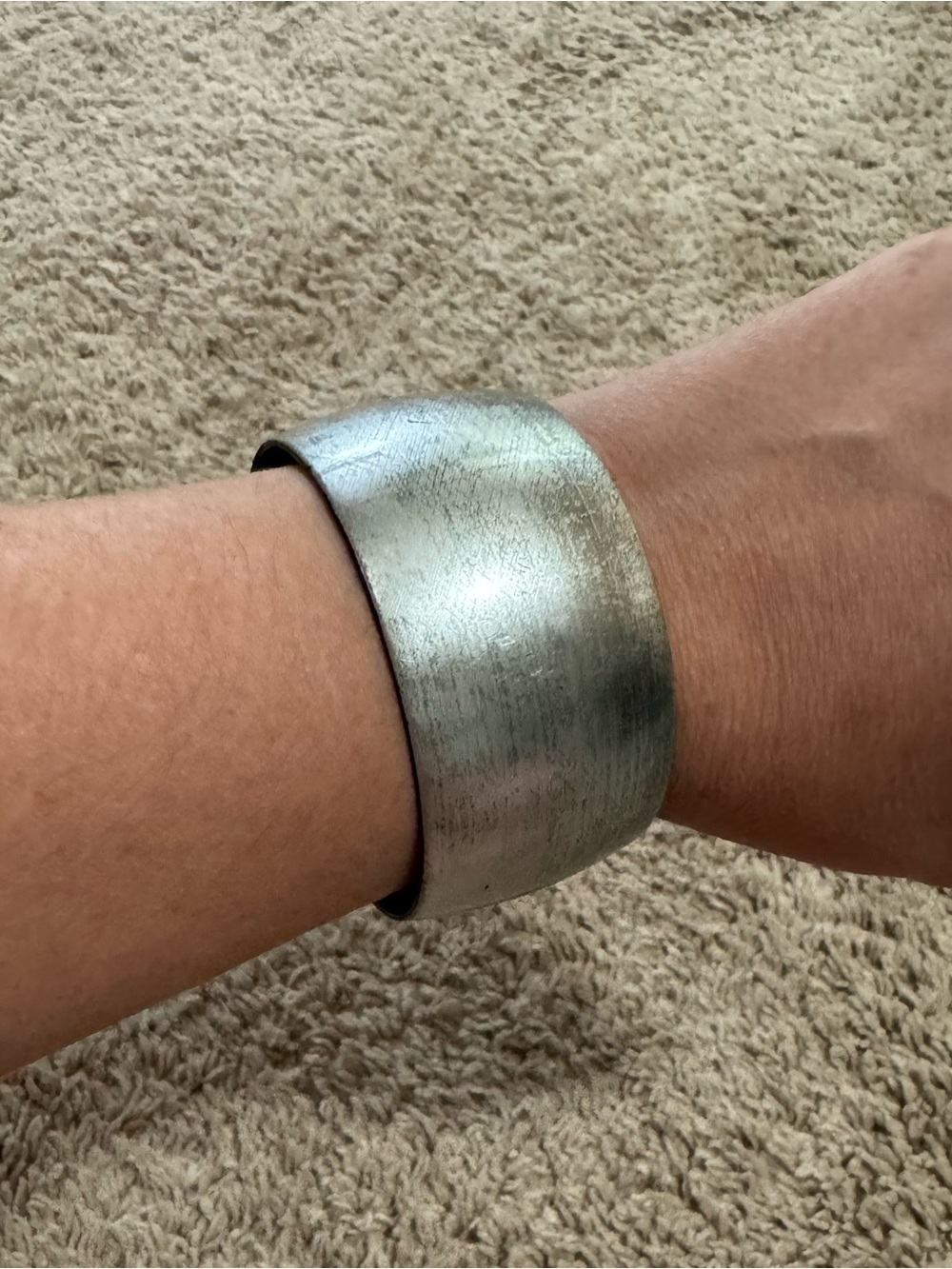 Premier Designs Vintage Silver Metallic Bangle Bracelet